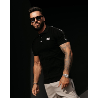 BLUZKA T-SHIRT MĘSKI POLO OVERSIYE OLAVOGA MEN BALARDI BLACK