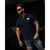 BLUZKA T-SHIRT MĘSKI POLO OVERSIYE OLAVOGA MEN BALARDI NAVY BLUE