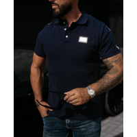 BLUZKA T-SHIRT MĘSKI POLO OVERSIYE OLAVOGA MEN BALARDI NAVY BLUE