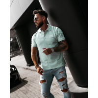 BLUZKA T-SHIRT MĘSKI POLO OVERSIYE OLAVOGA MEN BALARDI MINT