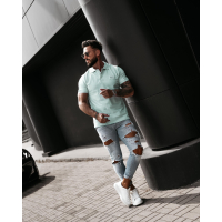 BLUZKA T-SHIRT MĘSKI POLO OVERSIYE OLAVOGA MEN BALARDI MINT