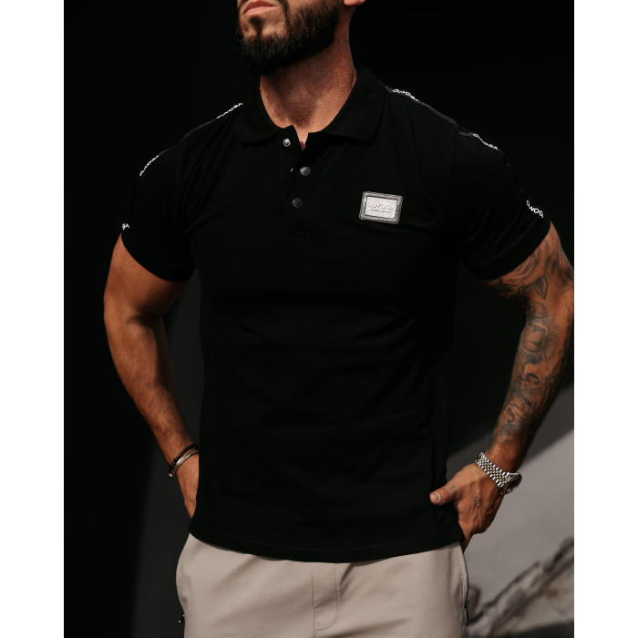 BLUZKA T-SHIRT MĘSKI POLO OVERSIYE OLAVOGA MEN BALARDI BLACK