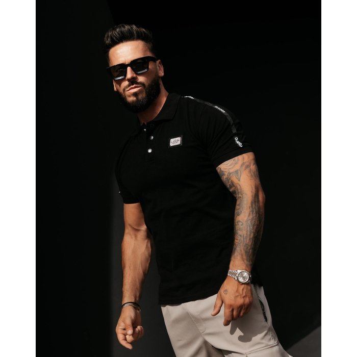BLUZKA T-SHIRT MĘSKI POLO OVERSIYE OLAVOGA MEN BALARDI BLACK