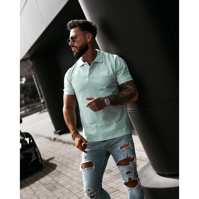 BLUZKA T-SHIRT MĘSKI POLO OVERSIYE OLAVOGA MEN BALARDI MINT