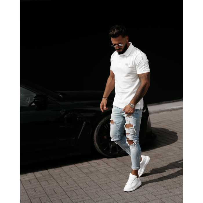 BLUZKA T-SHIRT MĘSKI POLO OVERSIYE OLAVOGA MEN BALARDI ECRU