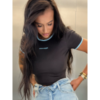 BLUZKA T-SHIRT OLAVOGA MALIA BROWN-BABY BLUE