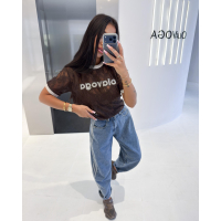 BLUZKA T-SHIRT OVERSIZE OLAVOGA CIRCULAR BROWN