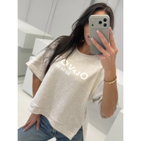 BLUZKA T-SHIRT OVERSIZE OLAVOGA KALMA MELANGE