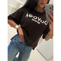 BLUZKA T-SHIRT OVERSIZE OLAVOGA KALMA BROWN