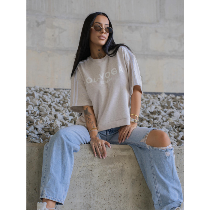 BLUZKA T-SHIRT OVERSIZE OLAVOGA KALMA MELANGE
