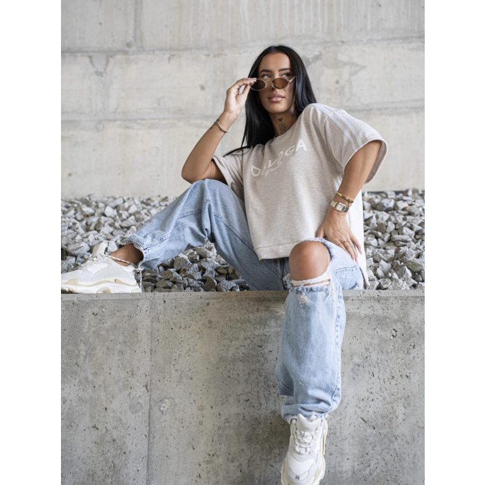 BLUZKA T-SHIRT OVERSIZE OLAVOGA KALMA MELANGE