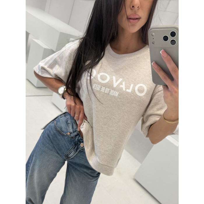 BLUZKA T-SHIRT OVERSIZE OLAVOGA KALMA MELANGE