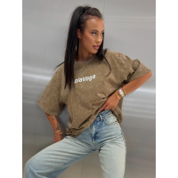 BLUZKA T-SHIRT OVERSIZE OLAVOGA STREET CLASSIC BEIGE