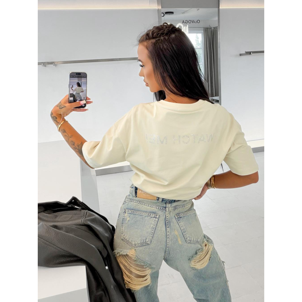 BLUZKA T-SHIRT OVERSIZE OLAVOGA VERDI ECRU BLUZKA T-SHIRT OVERSIZE OLAVOGA VERDI ECRU
