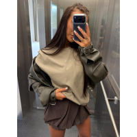 BLUZKA T-SHIRT OVERSIZE OLAVOGA VERDI TAUPE