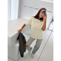 BLUZKA T-SHIRT OVERSIZE OLAVOGA VERDI ECRU
