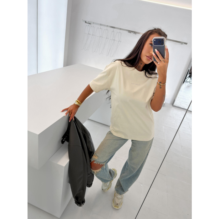 BLUZKA T-SHIRT OVERSIZE OLAVOGA VERDI ECRU