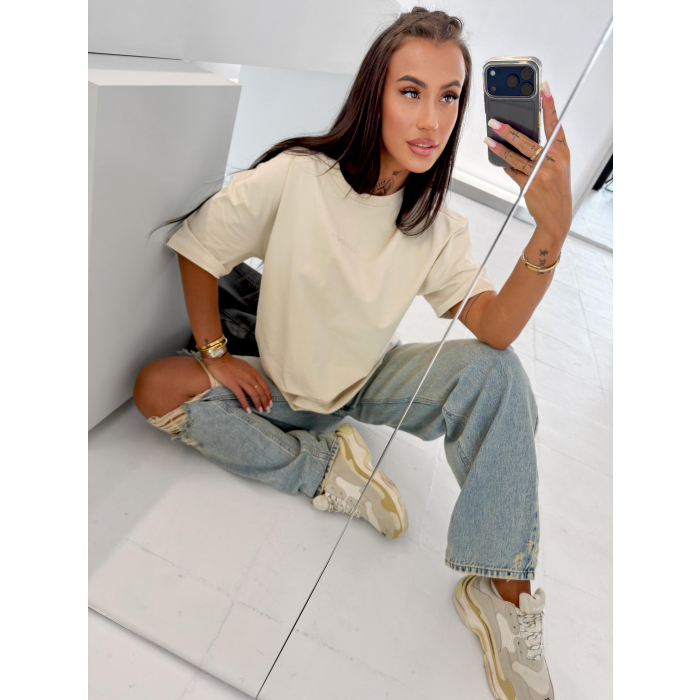 BLUZKA T-SHIRT OVERSIZE OLAVOGA VERDI ECRU
