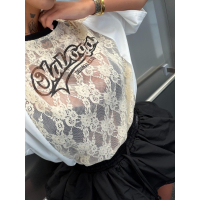 BLUZKA T-SHIRT OVERSIZE OLAVOGA VIRELLA ECRU