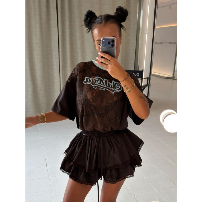 BLUZKA T-SHIRT OVERSIZE OLAVOGA VIRELLA BROWN