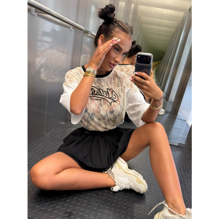 BLUZKA T-SHIRT OVERSIZE OLAVOGA VIRELLA ECRU