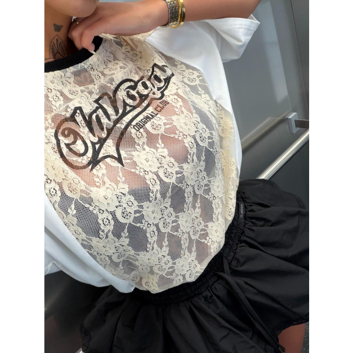 BLUZKA T-SHIRT OVERSIZE OLAVOGA VIRELLA ECRU
