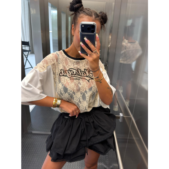 BLUZKA T-SHIRT OVERSIZE OLAVOGA VIRELLA ECRU