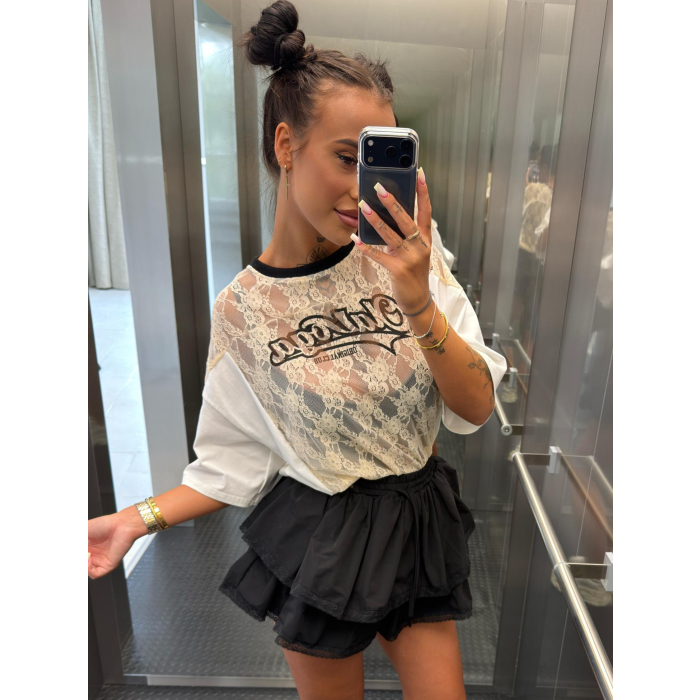 BLUZKA T-SHIRT OVERSIZE OLAVOGA VIRELLA ECRU