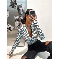 BODY DAMSKIE MODELUJĄCE NA SUWAK LOGOWANE OLAVOGA LOYAL ECRU-BLACK