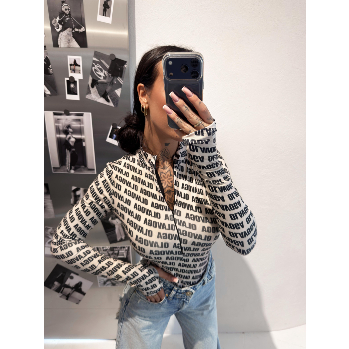 BODY DAMSKIE MODELUJĄCE NA SUWAK LOGOWANE OLAVOGA LOYAL BEIGE-BLACK