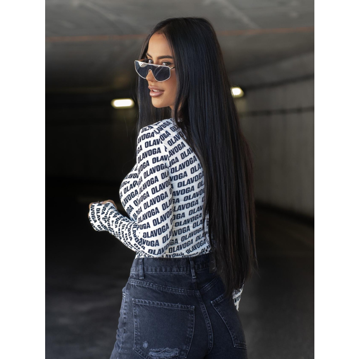 BODY DAMSKIE MODELUJĄCE NA SUWAK LOGOWANE OLAVOGA LOYAL ECRU-BLACK