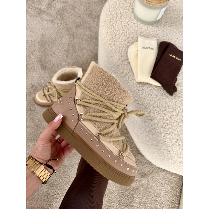 BUTY DAMSKIE ŚNIEGOWCE INUKI OLAVOGA SHOES ETNA BEIGE