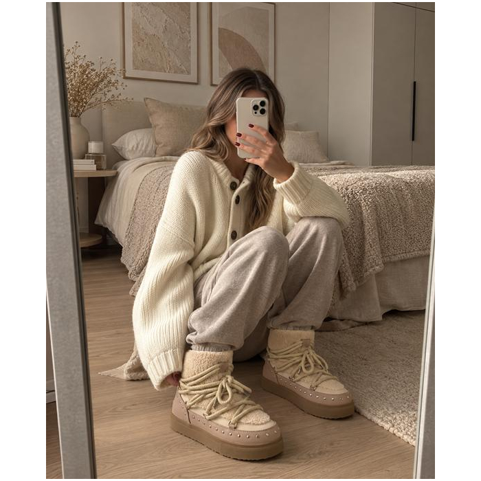 BUTY DAMSKIE ŚNIEGOWCE INUKI OLAVOGA SHOES ETNA BEIGE