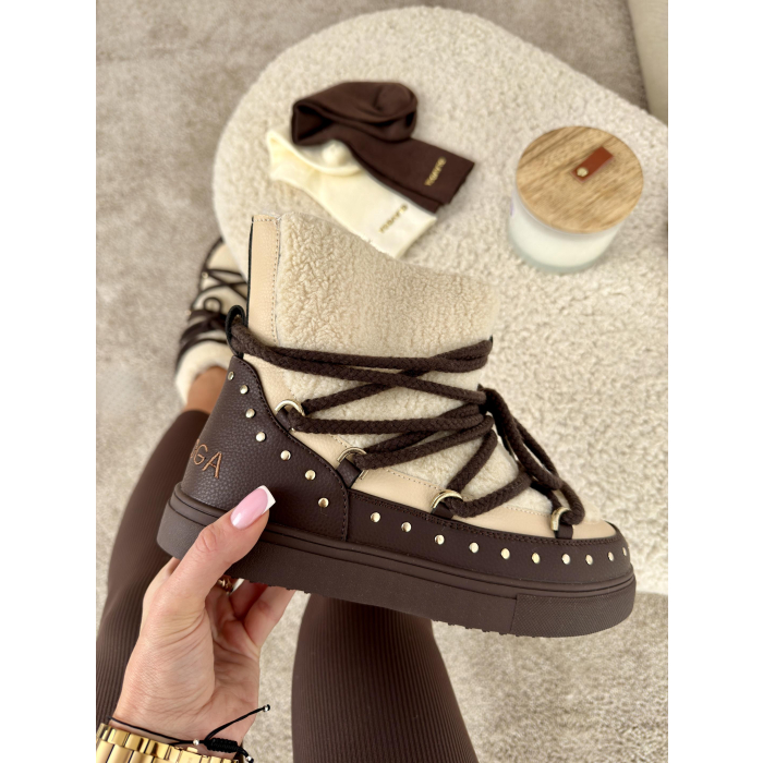 BUTY DAMSKIE ŚNIEGOWCE INUKI OLAVOGA SHOES ETNA BROWN