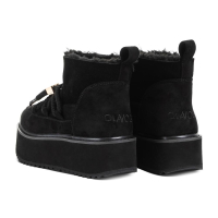 BUTY DAMSKIE ŚNIEGOWCE SKÓRZANE FUTERKO OLAVOGA SHOES GRANDA BLACK