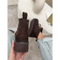 BUTY DAMSKIE ŚNIEGOWCE SKÓRZANE FUTERKO OLAVOGA SHOES GRANDA BROWN
