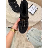 BUTY DAMSKIE ŚNIEGOWCE SKÓRZANE FUTERKO OLAVOGA SHOES GRANDA BLACK