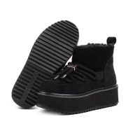 BUTY DAMSKIE ŚNIEGOWCE SKÓRZANE FUTERKO OLAVOGA SHOES GRANDA BLACK