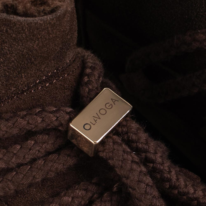 BUTY DAMSKIE ŚNIEGOWCE SKÓRZANE FUTERKO OLAVOGA SHOES GRANDA BROWN