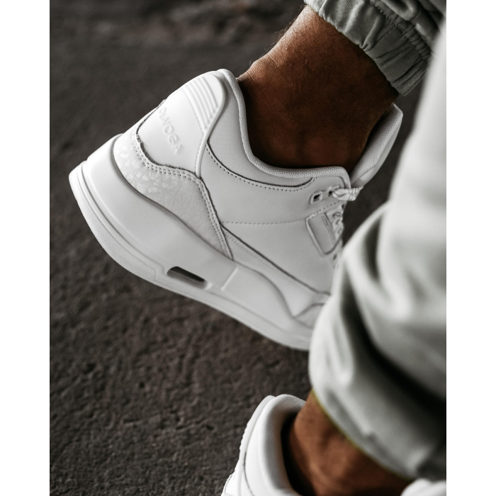BUTY MĘSKIE SNEAKERSY NA GRUBSZEJ PODESZWIE OLAVOGA MEN SHOES JOKERY WHITE