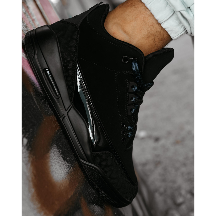 BUTY MĘSKIE SNEAKERSY NA GRUBSZEJ PODESZWIE OLAVOGA MEN SHOES JOKERY BLACK