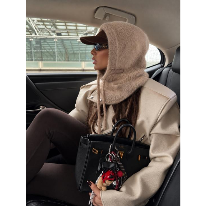 KOMINIARKA CZAPKA BALAKLAVA OLAVOGA SABINA DARK BEIGE