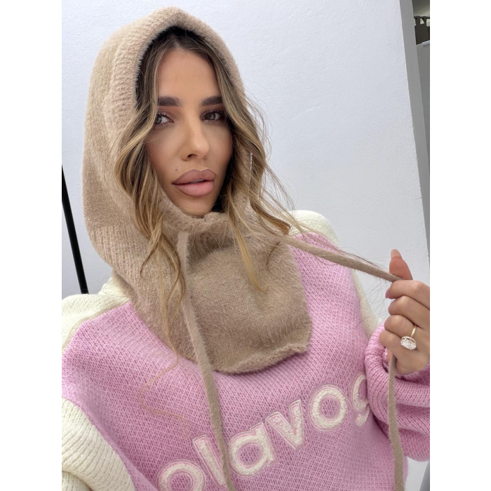 KOMINIARKA CZAPKA BALAKLAVA OLAVOGA SABINA DARK BEIGE