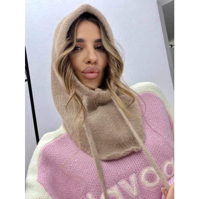 KOMINIARKA CZAPKA BALAKLAVA OLAVOGA SABINA DARK BEIGE