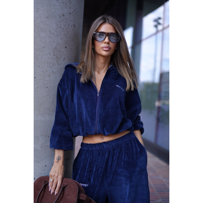 KOMPLET DAMSKI WELUROWY OLAVOGA AMBITION NAVY BLUE