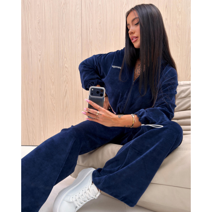 KOMPLET DAMSKI WELUROWY OLAVOGA AMBITION NAVY BLUE