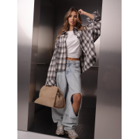 KOSZULA OVERSIZE DAMSKA KRATA OLAVOGA BARE BEIGE