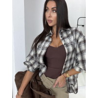 KOSZULA OVERSIZE DAMSKA KRATA OLAVOGA BARE BEIGE