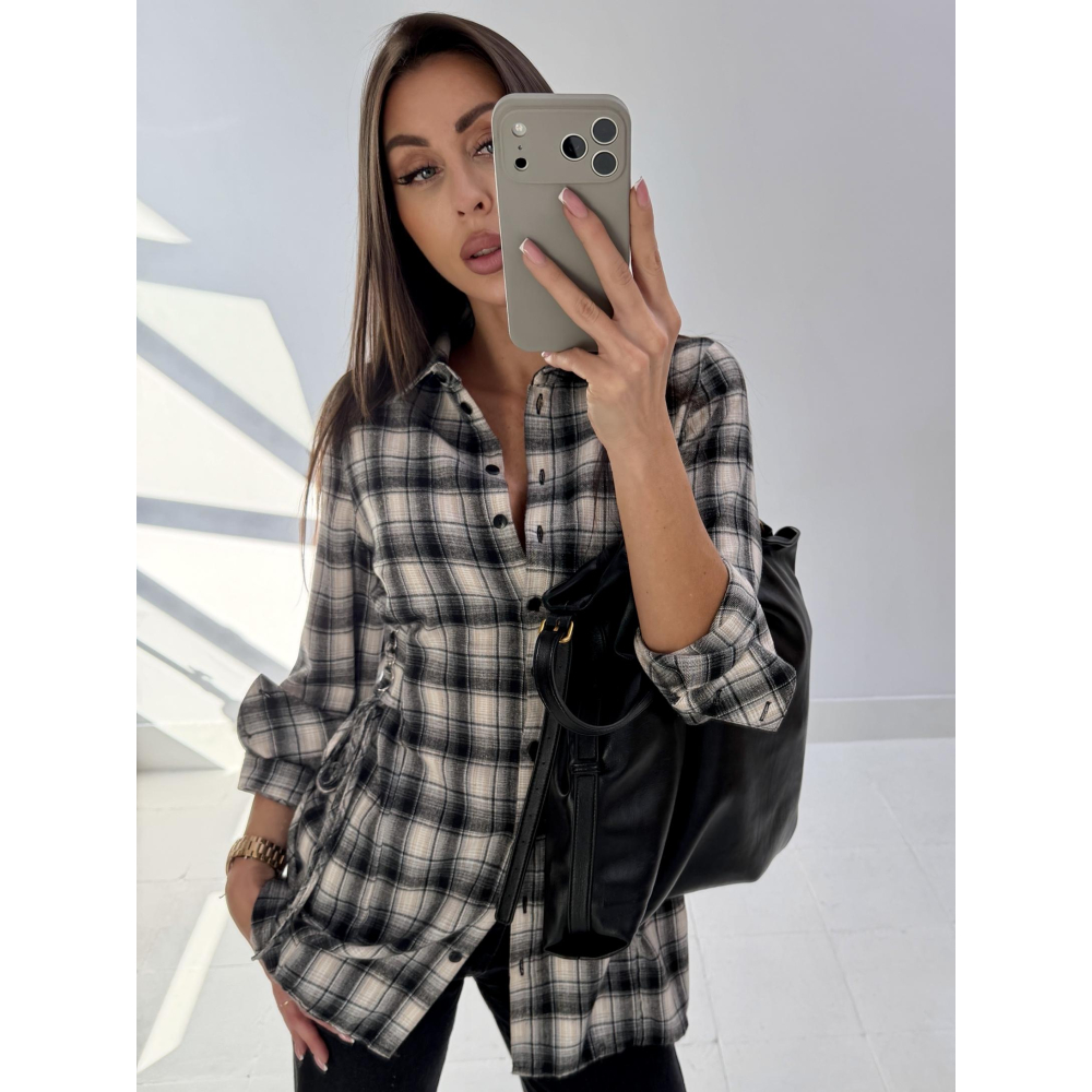 KOSZULA OVERSIZE DAMSKA KRATA OLAVOGA EXPRESS GRAY