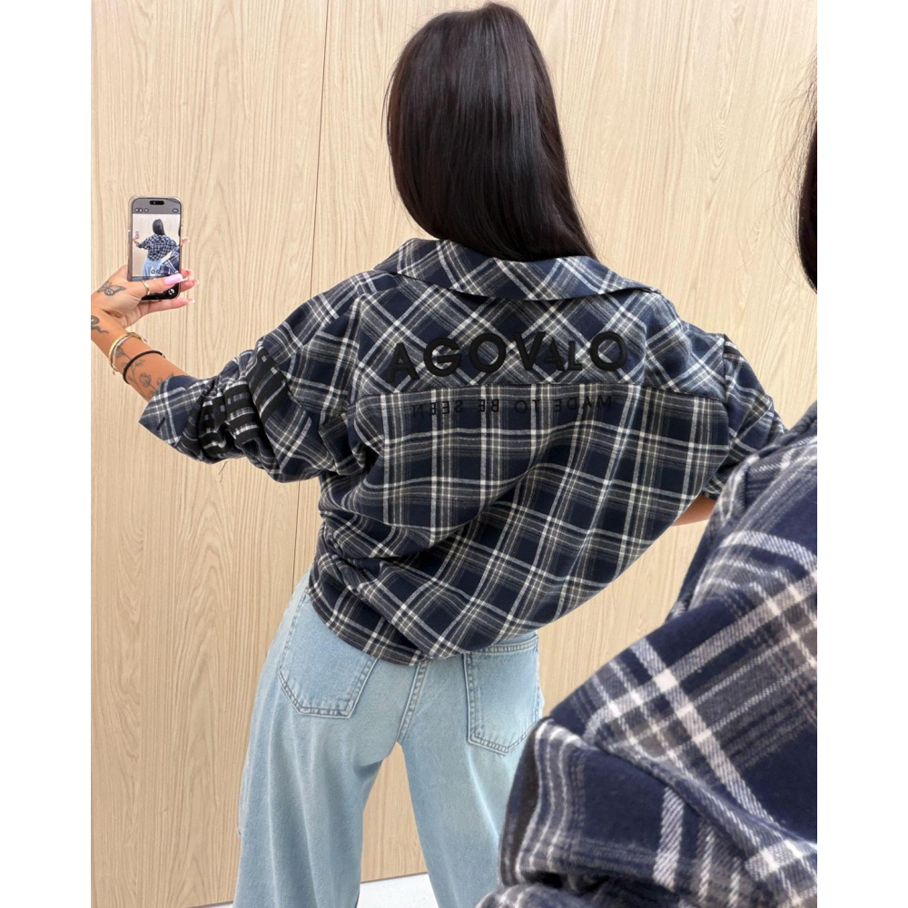 KOSZULA OVERSIZE DAMSKA KRATA OLAVOGA HYPE NAVY BLUE KOSZULA OVERSIZE DAMSKA KRATA OLAVOGA HYPE NAVY BLUE